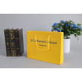 Fashion Custom Printed Yellow Shopping Bag Gift Paper Bag with PP Rope
